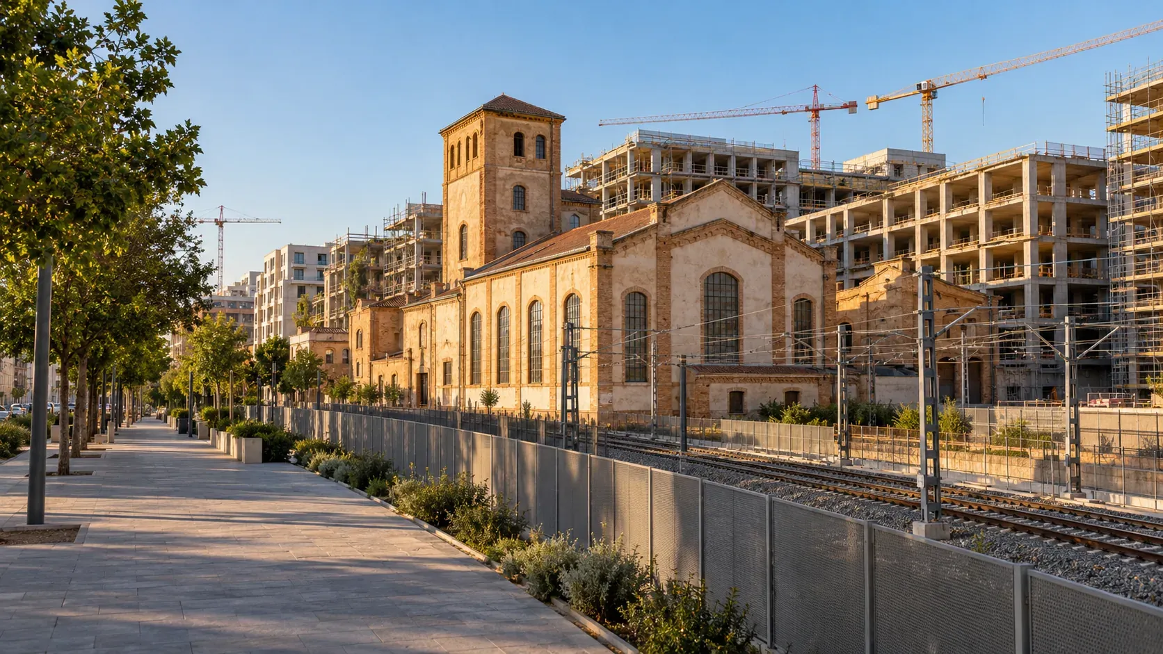 New residential buildings under construction around Avenida de la Cruz del Campo, Seville, Spain