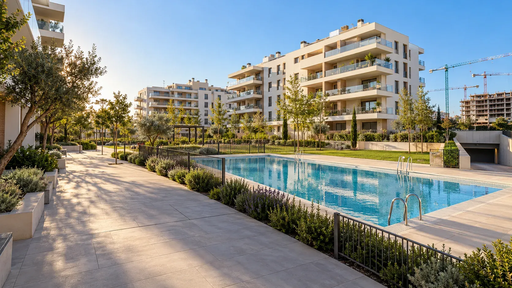 Edificios residenciales nuevos de Hacienda del Rosario en Sevilla Este con piscina comunitaria